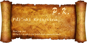 Püski Krisztina névjegykártya